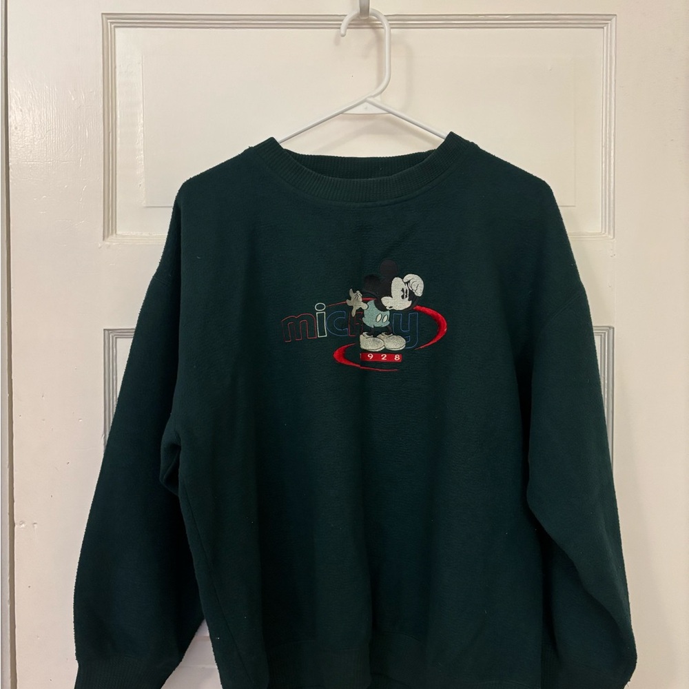 Vintage Mickey Mouse Green Sweater